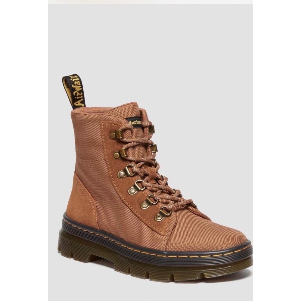 Womens Dr. Martens Combs Suede Utility Combat Boots desert brown size 10 NEW
